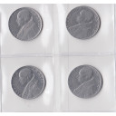 Serietta composta da 4 monete Papa Pio XII  Lire 100 in ACMONITAL 